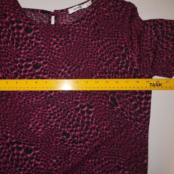 Ricki's Ladies Short Sleeves Pink & Black Print Blouse - Picture 7 of 7